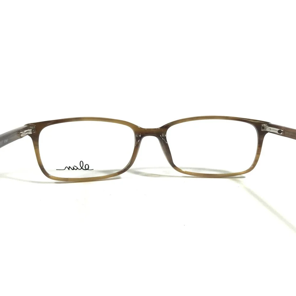 Elan 9307 Khaki Eyeglasses Frames Brown Horn Rectangular Full Rim 54-17-140